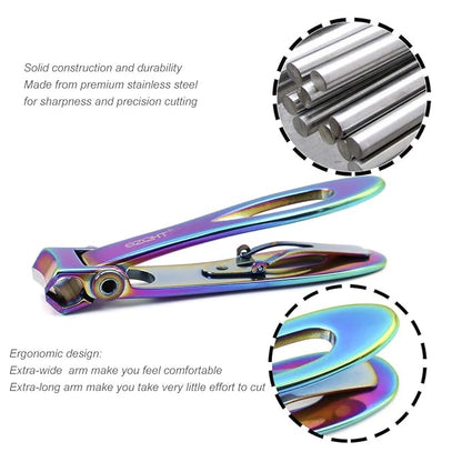 SZQHT Ultra Wide Jaw Opening Nail Clippers Set, Toenail Clippers for Thick Nails, Heavy Duty Nail Cutter, Stainless Steel Toe Nail Clippers for Seniors, Men & Women Manicure,Pedicure,Big(Prismatic)