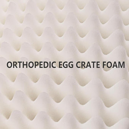 Patas Lague Orthopedic Dog Bed Large Sized Dog 36''X24'', Waterproof Soft Comfortable Egg Crate Foam Large Pet Beds Crate Mat with Removable Washable Cover and Nonskid Bottom, Pink
