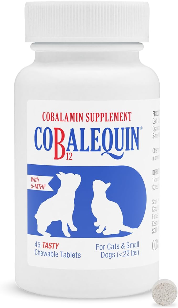 Nutramax Laboratories Cobalequin B12 Supplement for Cats and Small Dogs, 45 Count (Pack of 1)
