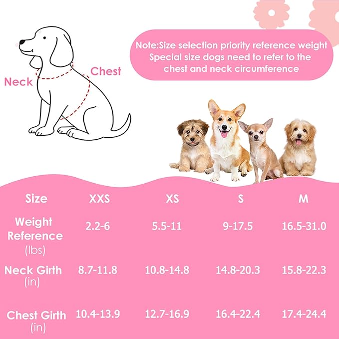 Lukovee Puppy Harness and Leash Set, No Pull Lightweight Soft Suede Adjustable Pet Harness Vest with Snap Buckle for Puppy Small and Medium Size Dog (Pink Rose, XXS)
