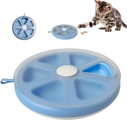 Interactive Cat Treat Toys, Food Puzzle, Maze Feeder Toys for Indoor Cats and Kittens (Blue)