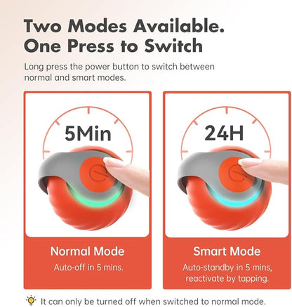 Petgravity Speedy Sprint Cat Toy Ball, 2026 Upgraded Interactive Cat Toys for Indoor Cats Exercise, 2 Speeds Rechargeable Smart Moving Ball for All Breeds with 2 Detachable Tails, Orange