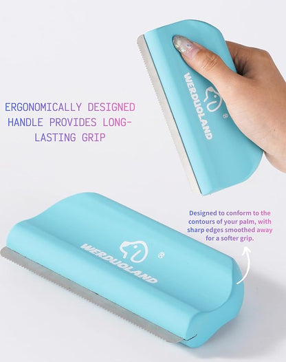 Pet Deshedding Brush for Dogs & Cats, Ergonomic Anti-Slip Wooden Handle Grooming Tool, for Short Long Double-Coated Pet Deshed Brush, Safely & Gently Removes Hair