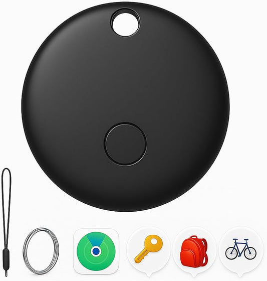 Air Tracker Tags-4 Pack for Android, Bluetooth Tracker Works with Google’s Find Hub | Android Only | Replaceable Battery | Water- Resistance (Black-3)