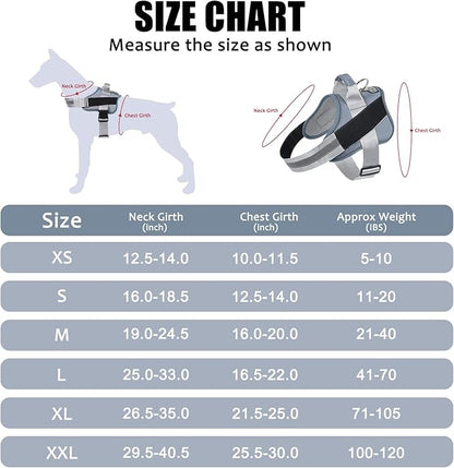 Bolux Dog Harness, No-Pull Reflective Dog Vest, Breathable Adjustable Pet Harness with Handle for Outdoor Walking - No More Pulling, Tugging or Choking