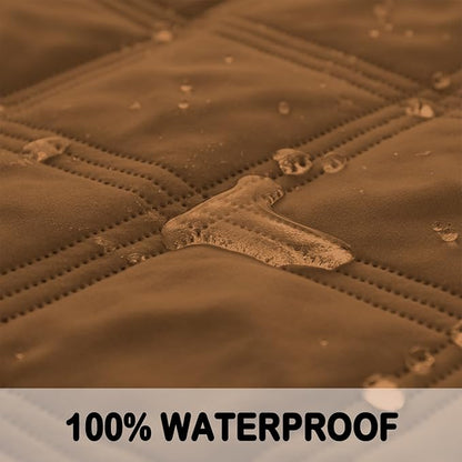 fuguitex Waterproof Dog Blanket Reversible for Small Dogs Resistant Leakproof Washable Couch Cushion Bed Protector Cover for Indoor Furniture Pet Friendly（30"*90",Brown+Brown