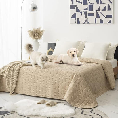 Tcksstex Waterproof and Non-Slip Dog Bed Cover and Pet Blanket Sofa Pet Bed Mat ，car Incontinence Mattress Protectors Furniture Couch Cover for Most Cats Dogs,Pets（30x70-Beige）