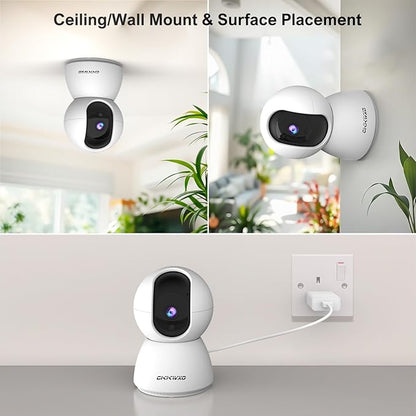 2.4&5G WiFi Indoor Security Camera, 2K HD Pan/Tilt Cameras for Home Security, Baby Monitor, Pet Camera,IR Night Vision,2-Way Talk, Motion Detect, TF Card & Cloud Storage (2 Pack)