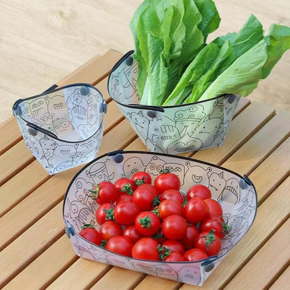 MIUPOO Collapsible Bowl Set,Portable Mess Kit,Food Grade Material Free Folding Bowl for Lunch Family Picnic,7×5.5×3.5 Inches,4 Pieces.