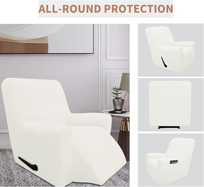 Easy-Going 100% Waterproof Recliner Cover, Dual Waterproof Couch Cover for Recliner, 1- Piece Jacquard Sofa Cover, Leakproof Sofa Slipcover for Kids, Pets, Dog and Cat (Recliner, Cream)