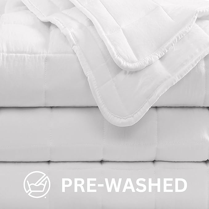 Casa Platino White Ultra Soft Pre-Washed Lightweight Down Alternative All Season Twin Size Bed Blanket