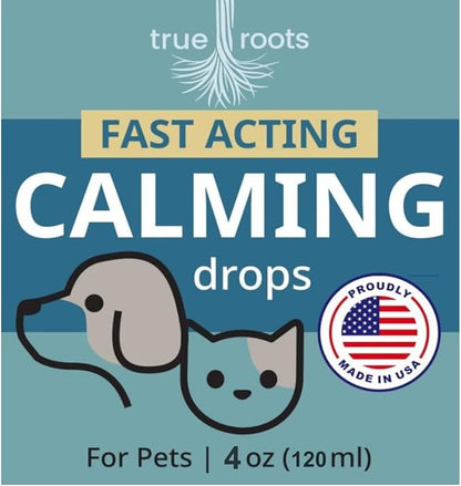 Dogs and Cats Calming Drops - Calmness and Pets Well-Being - 6 in 1 Formula with L-Theanine Valerian Lemon Balm Chamomille - 120 Servings - Made in USA - Bacon Flavor 4oz