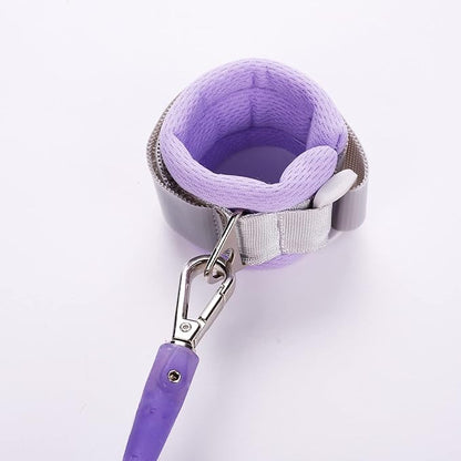 Toddlers Leash + Anti Lost Wrist Link Child Kids Safety Harness Kids Walking Wristband Assistant Strap Belt for Girl Pink Christmas Gift (Purple)