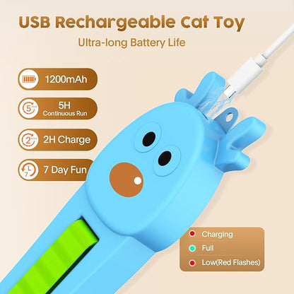 Interactive Cat Toy for Indoor Cats: Door-Mounted Automatic Moving Enrichment Cat Toy with Adjustable Motion Modes, Rechargeable Electric for Kittens & Bored Adult Cats, Hands-Free Pet Play Accessory