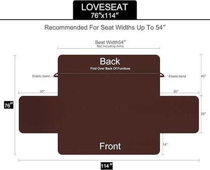 U-NICE HOME Loveseat Sofa Cover Reversible Couch Cover for Dogs with Elastic Straps Water Resistant Furniture Protector for Pets Couch Cover for 2 Cushion Couch (Loveseat, Huntergreen/Sage)