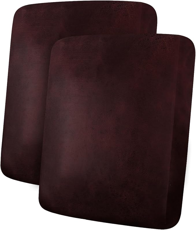 ANARACHON Leather Look Couch Cushion Covers Sofa Seat Slipcovers Sets Couches Furniture Protector for Sectional Armchair Loveseat Pets Kids Stretch Spandex Fabric (2 Cushion Sofa, Burgundy)