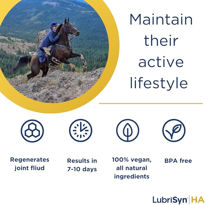 LubriSynHA Hyaluronic Acid Hip & Joint Care Supplement for Dogs, Cats & Horses – Liquid Oral HA for Pets – Joint Support Supplement Promotes Mobility, Flexibility, Cartilage Health & Comfort – 128oz