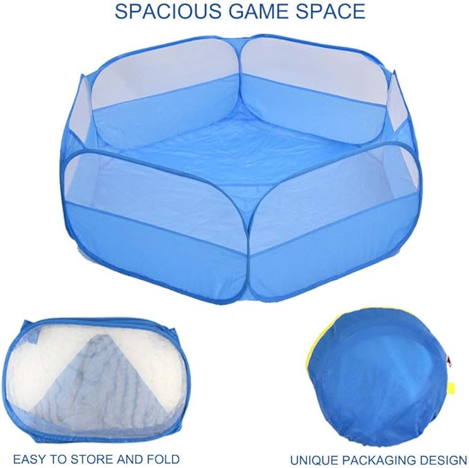 Small Animal Cage, Pet Playpen, Play Tent, Indoor/Outdoor Bedding Fence, Portable Pen for Hamster, Guinea Pig,Bunny, Puppy, Ferret, Rat, Cat, Chinchilla, Bearded Dragon, Hedgehog (nocover-Blue)