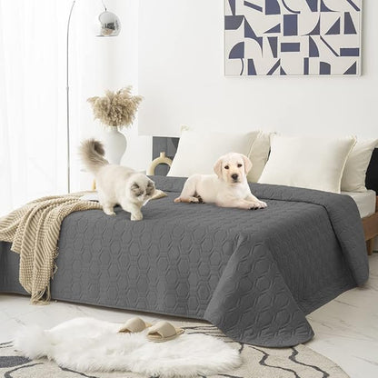 Tcksstex Waterproof and Anti-Slip Dog Bed Cover and Pet Blanket Sofa Pet Bed Mat ，car Incontinence Mattress Protectors Furniture Couch Cover for Most Cats Dogs, Pets（82x82- Dark Grey）
