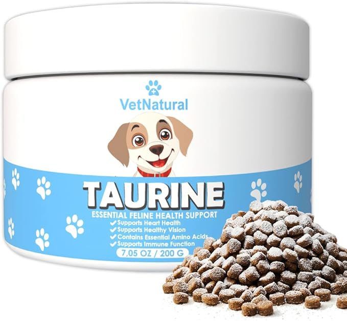 Doggy Supps Taurine for Dogs, 99.99% Pure Taurine Powder – Immune Support, Boost Energy, Skin & Coat Health for Heart, Vision & Daily Wellness – Easy to Mix in Food, Includes Measuring Spoon