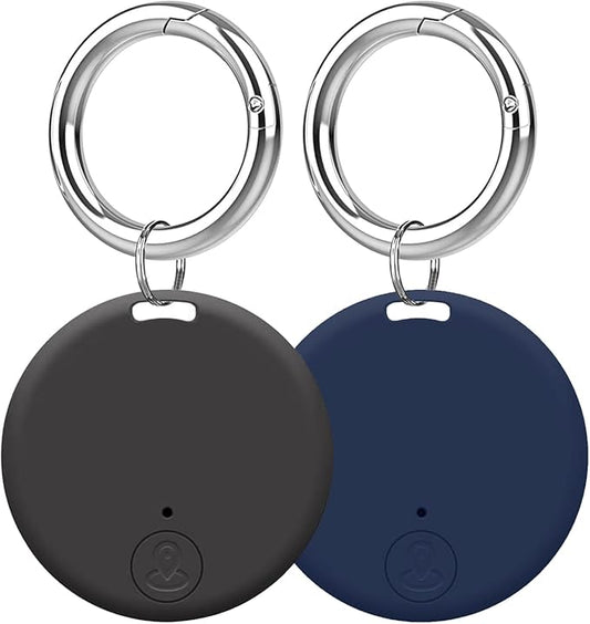 Aircawin Mini GPS Tracker, Key Item Finder Locator,No Monthly Fee App for iOS/Android 2023 Latest,Portable Anti-Lost Bluetooth Tag Item Tracker for Luggages/Kids/Pets/Phone/Wallet/Bag-2Pcs-Black+Blue
