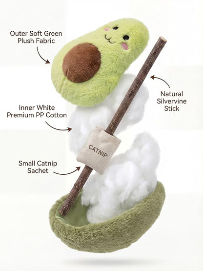 Durable and lnteractive Cat Teething Stick Toys: Chewing Stick, Grinding Teeth Rod, and chewable Cat Doll for Your Pet's Entertainment (Avocado Green)