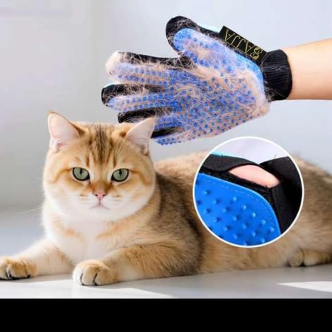 Gift for Pets, 2 Pieces of 2-in-1 double-sided pet grooming gloves gently lift loose fur from dogs, cats, and horses. Works on long or short hair and fabric. We gives back