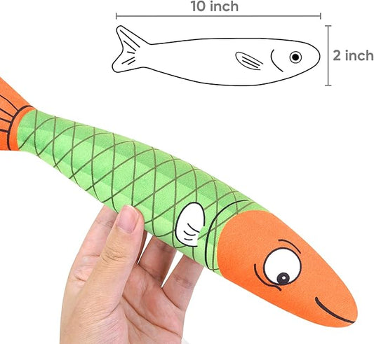 3PCS Catnip Toy, Bite Resistant Cat Toys Fish with Bell Inside, Interactive Kitten Exercise Kicker Toys for Indoor Cats