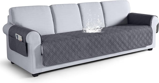 VANSOFY Couch Cover, Waterproof Sofa Covers Washable Slipcover Furniture Protector Couch Seat Covers Non-Slip Couch Cover for Dogs, Pets(Oversized Sofa, Dark Gray)