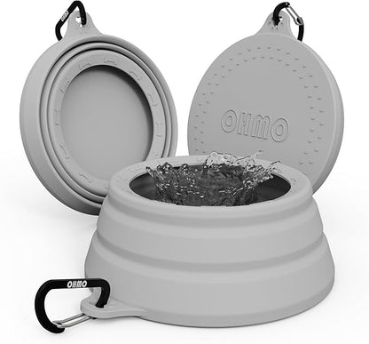 OHMO Spill Proof Collapsible Dog Water Bowl 24oz for Cars, No Splash Portable Bowls for Dog Travel, Pet Essentials for Road Trips, Cat Travel Accessories