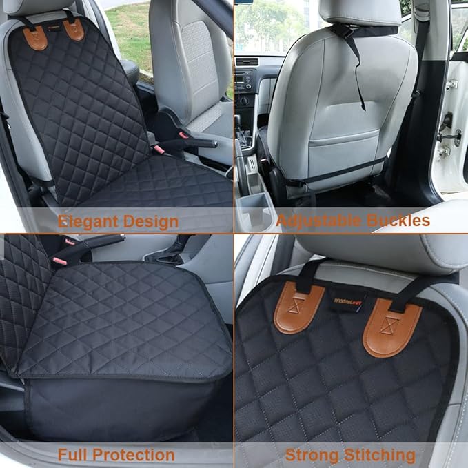 Paw Jamboree 2PCS Dog Car Front Seat Covers Scratch-Proof Pet Car Seat Cover Non-Slip Car Seat Protector for Dogs Bucket Seat Cover for Trucks, Cars & SUVs