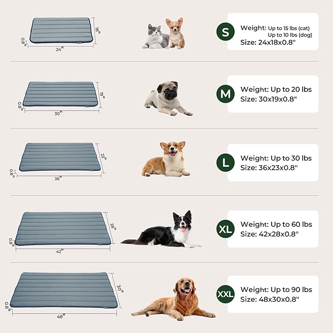 BALANCE Dog Crate Pad, Dog Foam Crate Mat Kennel Pad, Washable Water-Resistant Pet Bed Flat Dogs Cage Mat for Small Dogs, 2 Packs