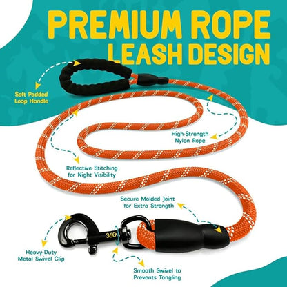 No Pull Dog Harness and Leash Set for Extra Large Dogs – Adjustable Reflective Breathable Soft Padded Easy Control Dog Harness for Training & Walking, Orange (X-Large)