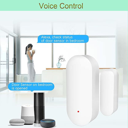 WiFi Door and Window Sensor: Wireless Contact Sensor with Free App Notification Alerts, Smart Door Sensor for Alarm System & Smart Home Automation, Compatible with Alexa Google Home(1Pack)