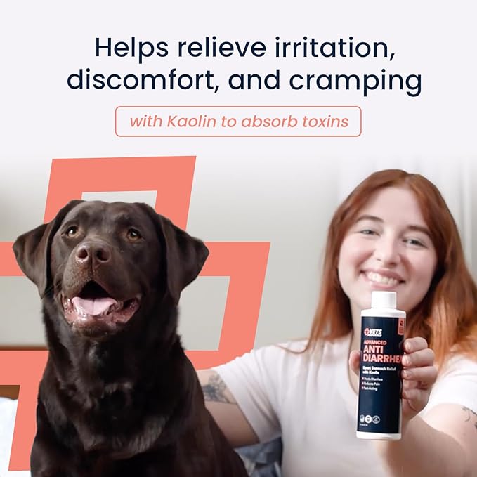 Vets Preferred Anti-Diarrhea & Gas Relief for Dogs – Kaolin Formula to Soothe Upset Stomach & Support Digestive Health – All Breed & Size Dogs – 8 fl oz Liquid – Made in USA