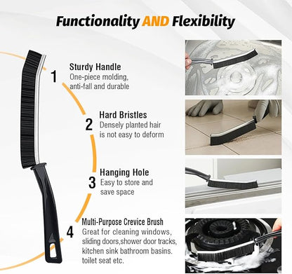 Universal 19" Flexible Crevice Tool & Brush Combo Vacuum Attachment for Car Detailing Dryer Lint Pet Hair, Fits 1-1/4" or 1-3/8 inch Connector Hoses Helps Clean Cobwebs on the ceiling Under Furniture