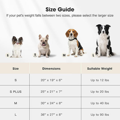 MIXJOY Dog Bed Large Size, Washable Large Dogs Bed with Removable Cover, Rectangle Doggy Beds for Big Dogs, Soft Warming Calming Pet Bed with Non-Slip Bottom, 36"x27"x8", Grey