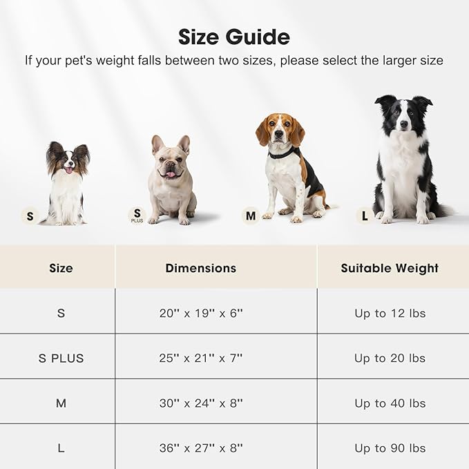 MIXJOY Dog Bed Medium Size Dog, Washable Medium Dogs Bed with Removable Cover, Soft Rectangle Doggy Ded Fluffy Plush Faux Fur Pet Bed with Anti-Slip Bottom, 30"x24"x8", Grey