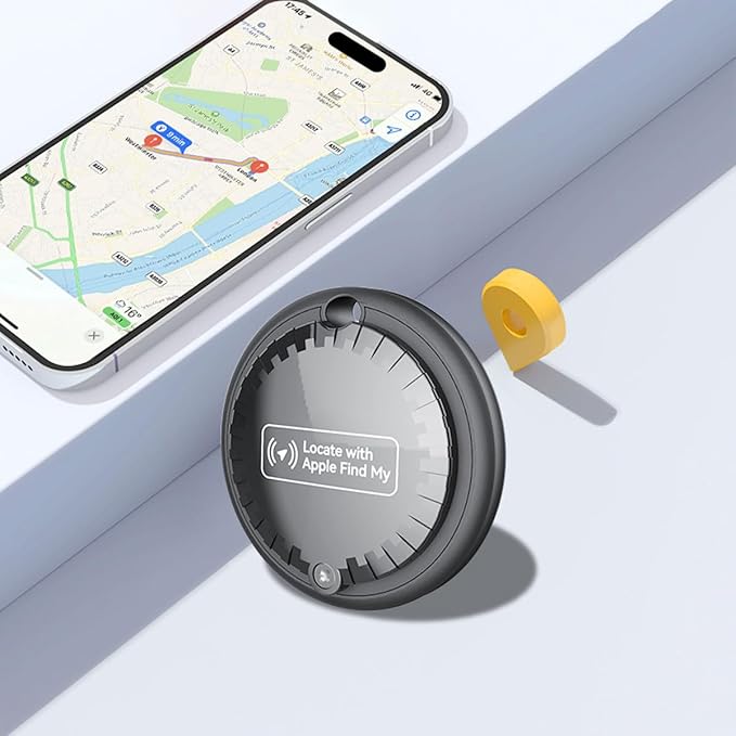 GPS Tracker for Vehicles No Monthly Fee, Tracker Device for Vehicles, Mini GPS Tracker for Kids, Tracking Devices for Cars Hidden Works with Apple Find My (iOS Only) Pet Tag Tracker for Dogs Bike Keys