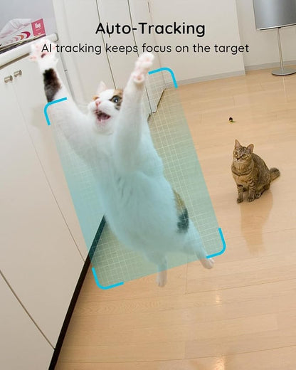VIRTAVO Indoor Pet & Baby Camera, No Subscription Required, Dual-Lens 360° PTZ, Motion Tracking, 2-Way Audio, Night Vision, Cloud/SD Storage, Phone App, WiFi, 4-Pack, Power Adapter Included