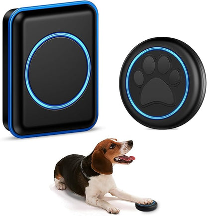 Full House Dog Doorbell for Potty Training, Wireless Pet Doggie Door Bell Training to Go Outside, Waterproof Touch Button, Over 1000 feet Range (Black, 1 Button + 1 Receiver)