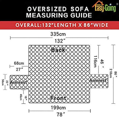 Easy-Going Reversible Oversized Couch Cover for 3 Cushion Couch Sofa Cover for Dogs Water Resistant Furniture Protector Cover with Foam Sticks for Pet Cat (Oversized Sofa, Navy/Ivory)
