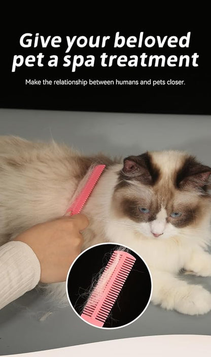 3-in-1 Pet Grooming & Hair Removal Set, Dog Cat Comb Kit, Electrostatic Fur Remover, Compact Elliptical Storage Case, Portable for Travel - Fits Long Haired Dogs, Indoor Cats, Poodles