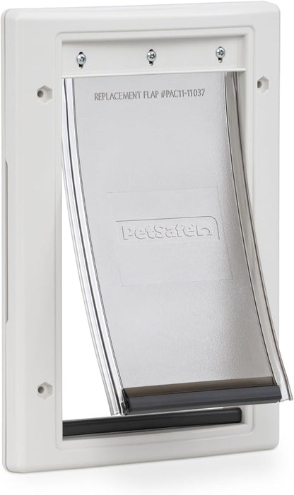 PetSafe Plastic Pet Door - Easy Install for Wood, PVC Metal & Paneled Doors - Rust-Free Plastic Frame - Flap Dimensions 5 1/4" W x 8 1/8" H - for Small Pets Weighing Up to 15 Lb