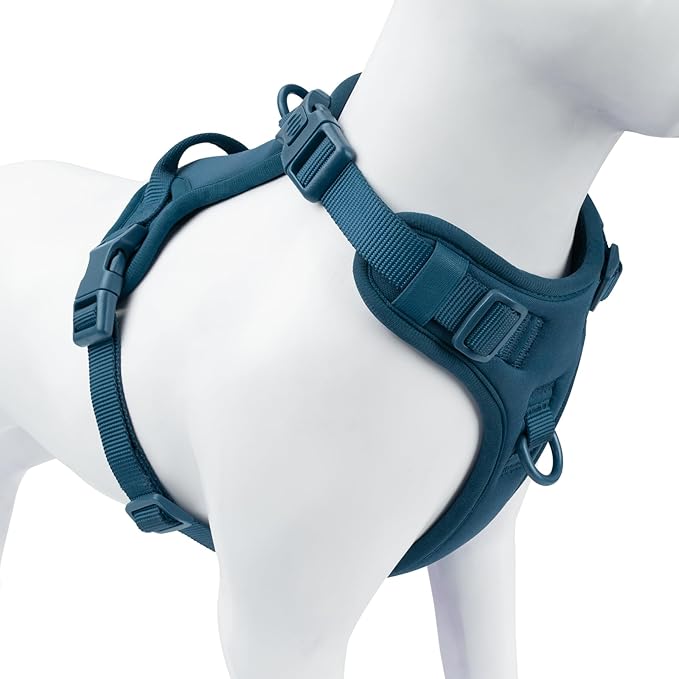 No Pull Dog Harness, Puppy Vest with Front Clip for Small Medium Large Sized Dog(Prussian Blue,XL)