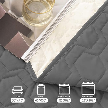 Tcksstex Waterproof and Non-Slip Dog Bed Cover and Pet Blanket Sofa Pet Bed Mat ，car Incontinence Mattress Protectors Furniture Couch Cover for Most Cats Dogs, Pets（40x50-Dark Grey）
