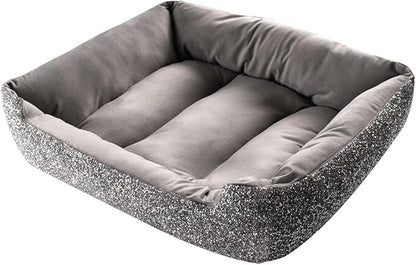 Sparkles Home Pet Bed, Sparkling Rhinestones, Soft, Comfortable Velvet, for Lounging Dogs, Cats, Pets, Silver, Large, Sold Individually
