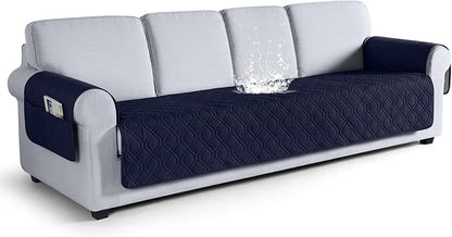 VANSOFY Couch Cover, Waterproof Sofa Covers Washable Slipcover Furniture Protector Couch Seat Covers Non-Slip Couch Cover for Dogs, Pets(Oversized Sofa, Dark Blue)