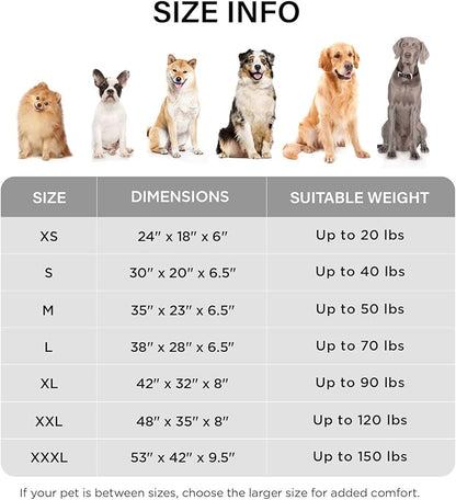 MADE 4 PETS Orthopedic Dog Bed for Large Dogs, Supportive Foam Big Large Pet Bed Sofa with Washable Removable Cover, Waterproof Dog Couch Bed, Non-Slip Bottom and Egg-Crate Foam, Grey