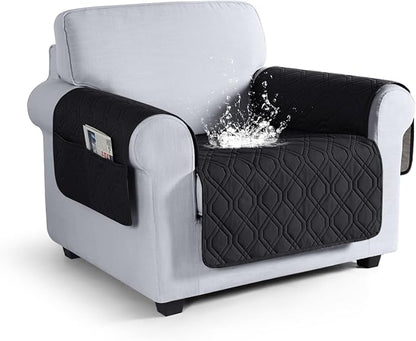 VANSOFY Couch Cover, Waterproof Sofa Covers Washable Slipcover Furniture Protector Couch Seat Covers Non-Slip Couch Cover for Dogs, Pets(Chair, Black)